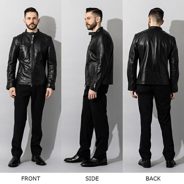 LIUGOO 本革 シングルライダース メンズ リューグー SRS17A ライダース