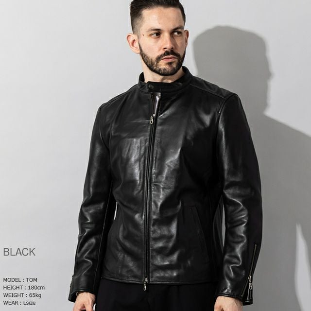 LIUGOO 本革 シングルライダース メンズ リューグー SRS17A ライダース