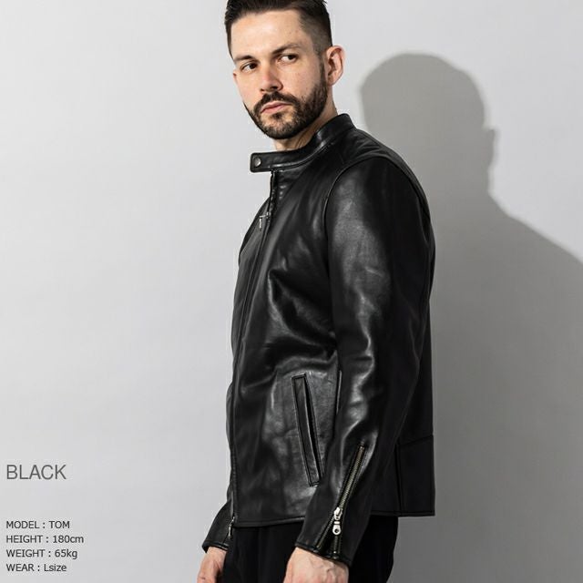 LIUGOO 本革 シングルライダース メンズ リューグー SRS17A ライダース