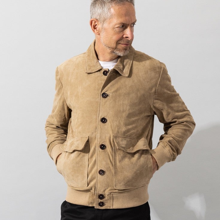 Liugoo Leathers 本革 スエードブルゾン A-1フライトジャケットType