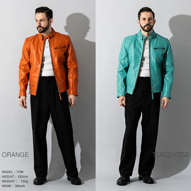 Liugoo Leathers 本革 シングルライダースジャケット メンズ