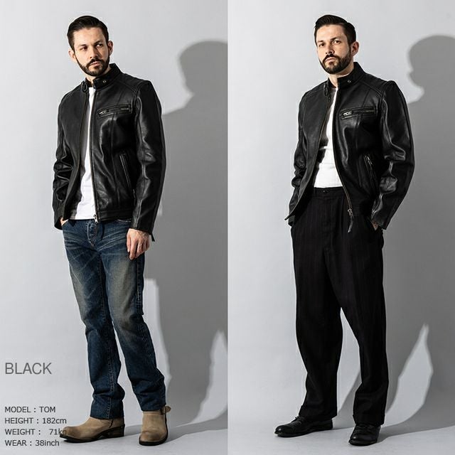 レザージャケット馬革Liugoo Liugoo Leathers 【50%OFFクーポン】Liugoo Leathers 本革 立襟