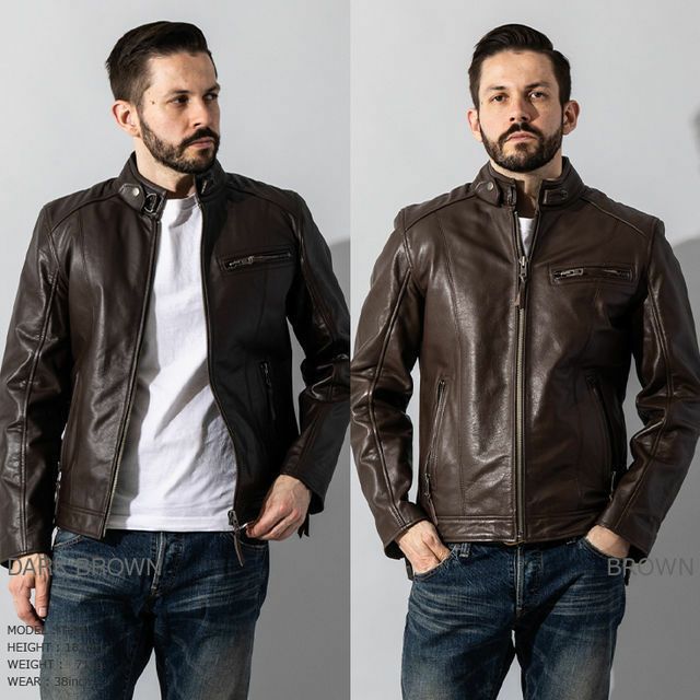 Liugoo Leathers 本革 シングルライダースジャケット メンズ Liugoo Leathers 本革 シングルライダースジャケット メンズ
