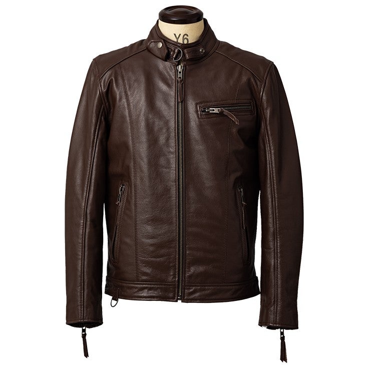 Liugoo Leathers 本革 シングルライダースジャケット メンズ