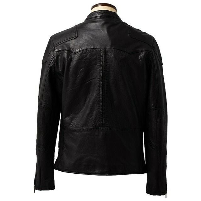 Liugoo Leathers 本革 フルベジ ビンテージ仕上げ シングルライダース