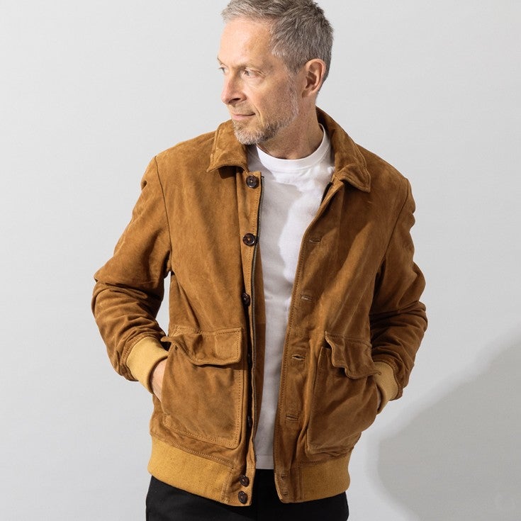 Liugoo Leathers 本革 スエードブルゾン A-1フライトジャケットType 