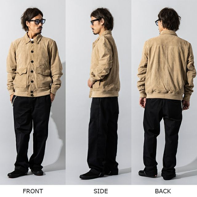 Liugoo Leathers 本革 スエードブルゾン A-1フライトジャケットType