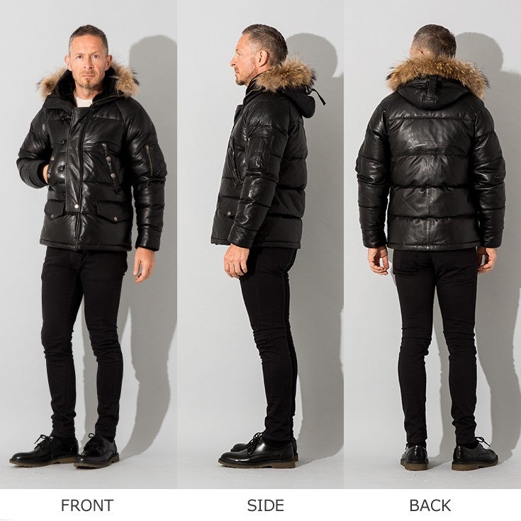 Liugoo Leathers 本革 N-3Bフライトジャケット レザーダウンジャケット
