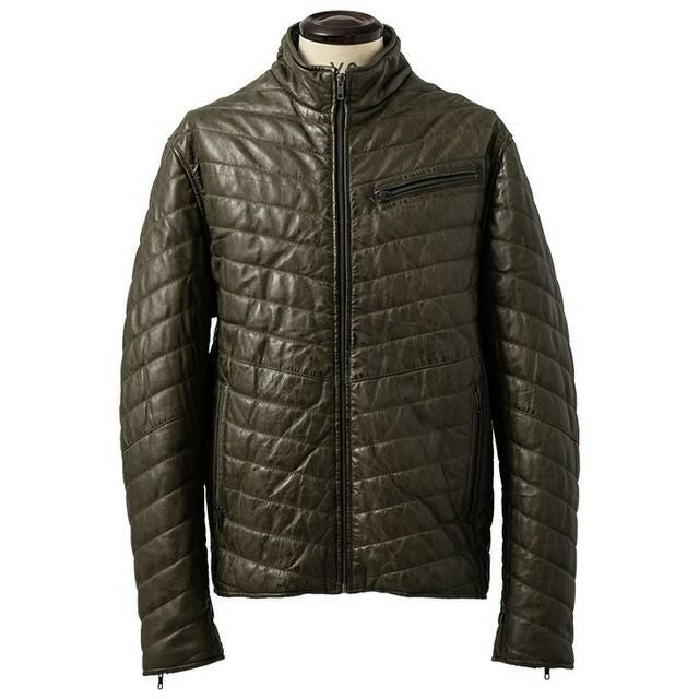 Liugoo Leathers 本革 レザー×機能性中綿 ダウンライダースジャケット