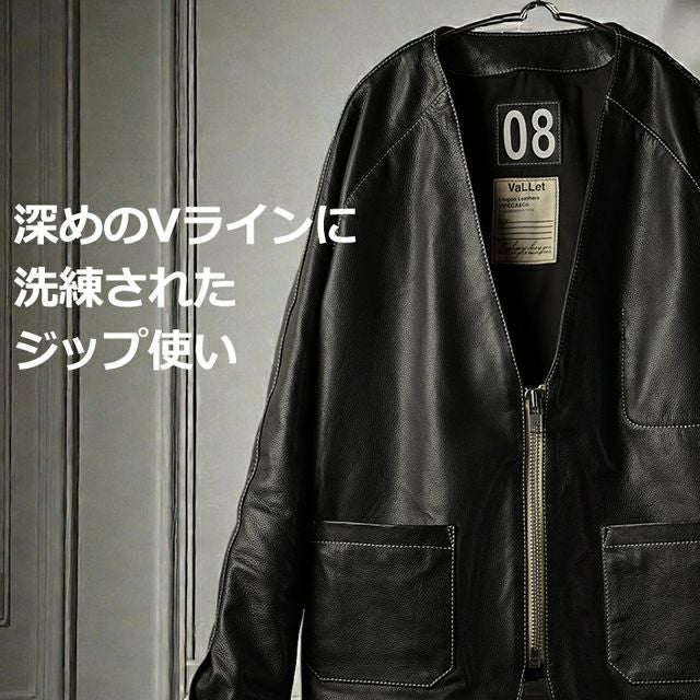 VaLLet 本革 レザーカーディガン メンズ ヴァレット VALLET08AN レザー