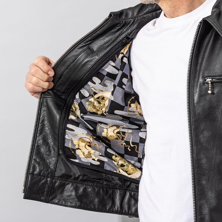Liugoo Leathers シングルライダース用スワップライナー（和柄/風神
